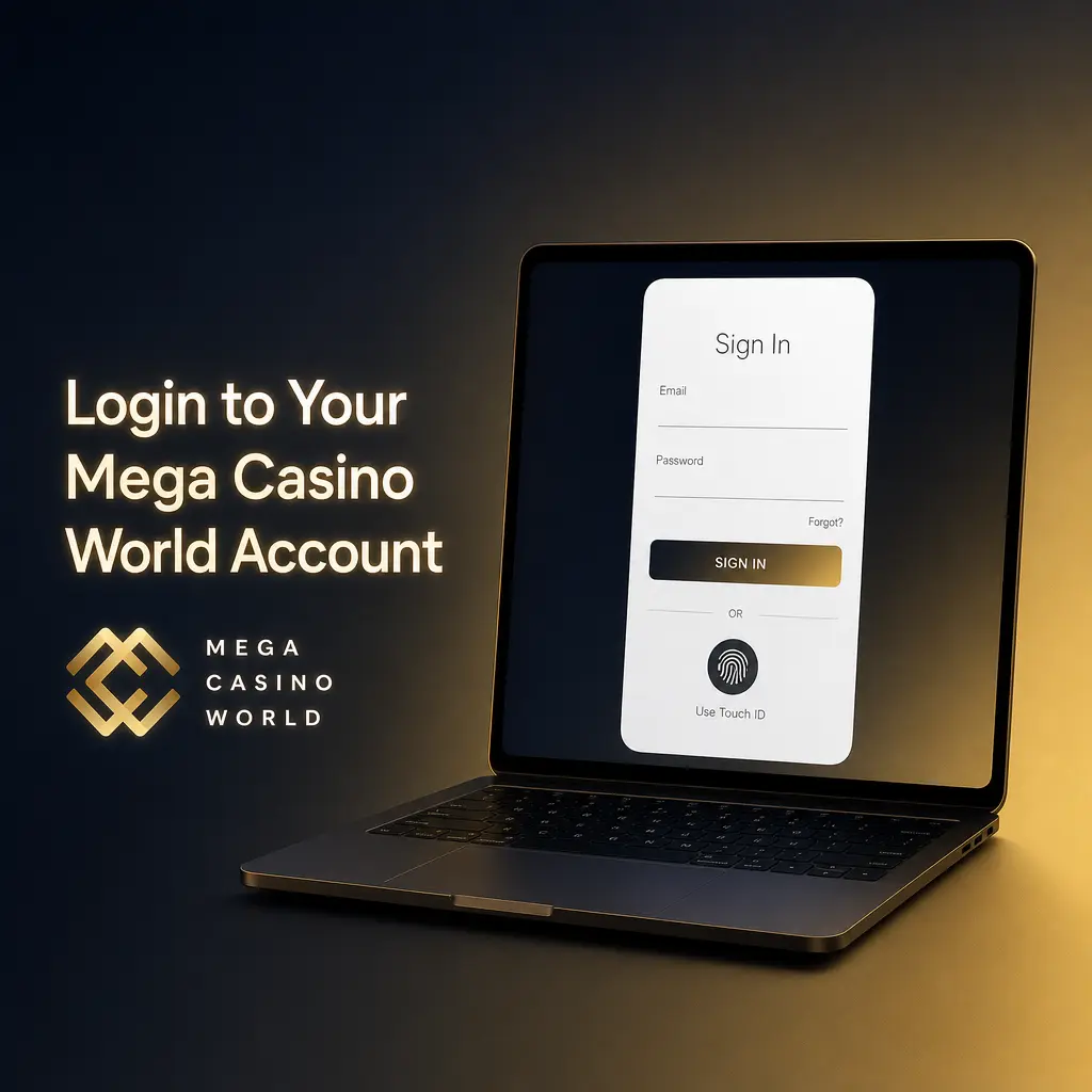 Login screen for Mega Casino World account