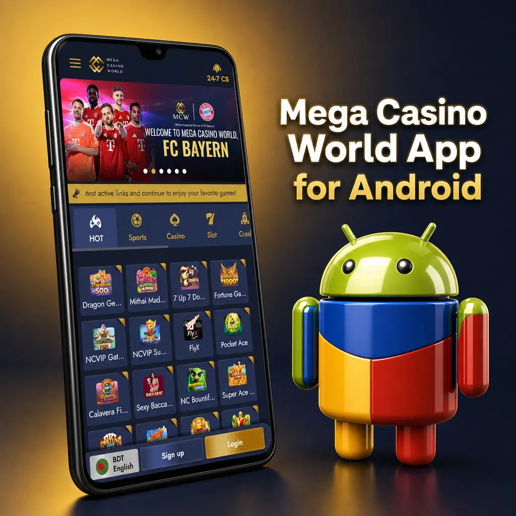 Mega Casino World Android app installation screen