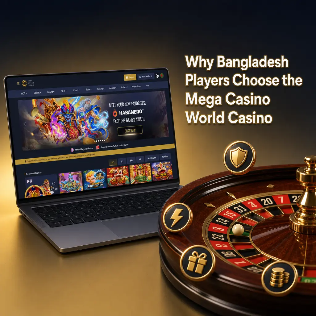 Bangladesh player using Mega Casino World on a smartphone